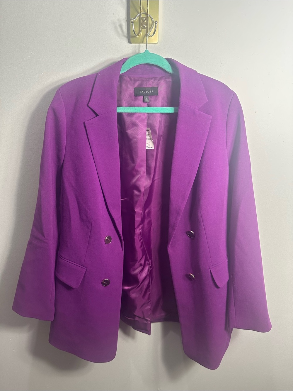 Talbots Vibrant Purple Double-Breasted Blazer
